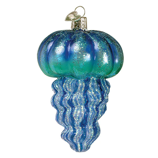 Old World Blue Jellyfish Christmas Ornament