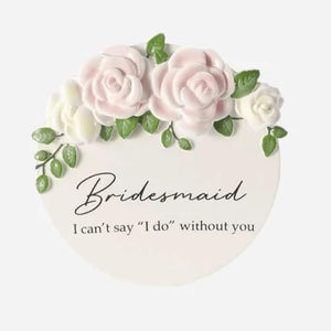 Bridesmaid Appreciation Personalized Hanging Christmas Ornament, Wedding Party