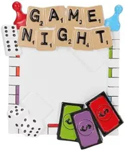 Game Night - Scrabble, Monopoly Family Games Personalized Christmas Ornament
