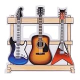 Acoustic, Electric  Blue and Red Guitar on Guitar Rack Personalize Christmas Ornament