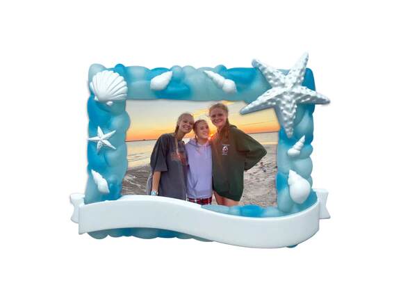 Glass like Beach Frame with SeaShell Accents