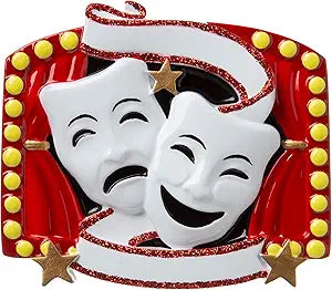 Theater Drama Comedy/Tragedy Personalized Christmas Ornament