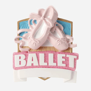 Ballet Shoes Personalized Christmas Ornament, 4 Inch, Pink Dance Recital First Class Keepsake