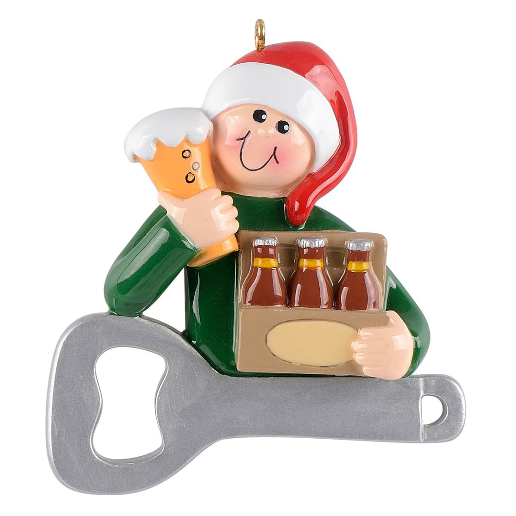 Chill Time 6 pack Lager Beer  Cold One Drinking Personalize Christmas Ornament