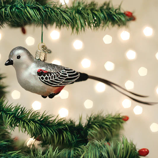Old World brand Scissor-Tailed Flycatcher Clip on Bird Christmas Ornament with Glitter Accent