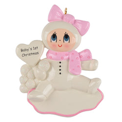 Baby Girl's First Christmas Personalized Christmas Ornament