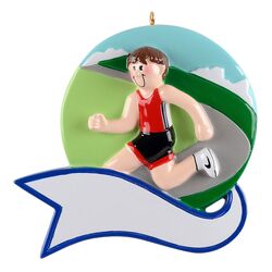 Cross Country, Track, Jogger, Runner Boy Personalize Christmas Ornament