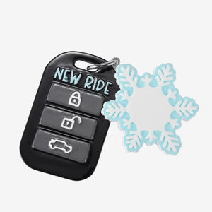 New Ride Key Fob with Snowflake for Personalizing Christmas Ornament, New Driver, New Car, Driver's Liceense