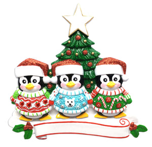 Penguins (3) with Christmas Tree