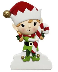 Girl Elf Santa's Helper Personalized Christmas Ornament