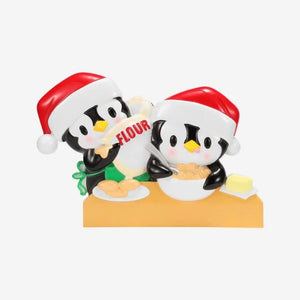 Two Penguins Baking Together Personalized Christmas Ornament