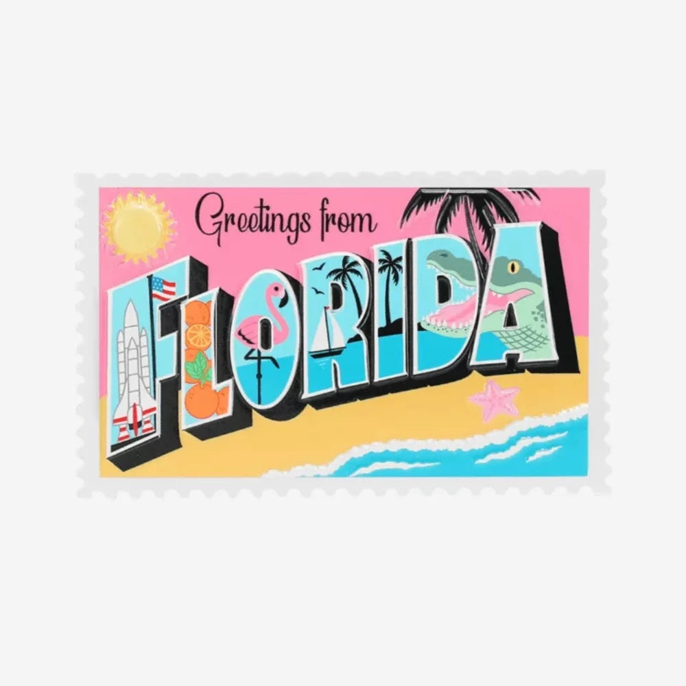 Greetings From Florida Postcard Personalized Christmas Ornament