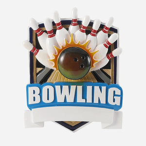 Bowling Strike Personalized Christmas Ornament Shield Bowling Lane Bowling Ball Bowling Pins