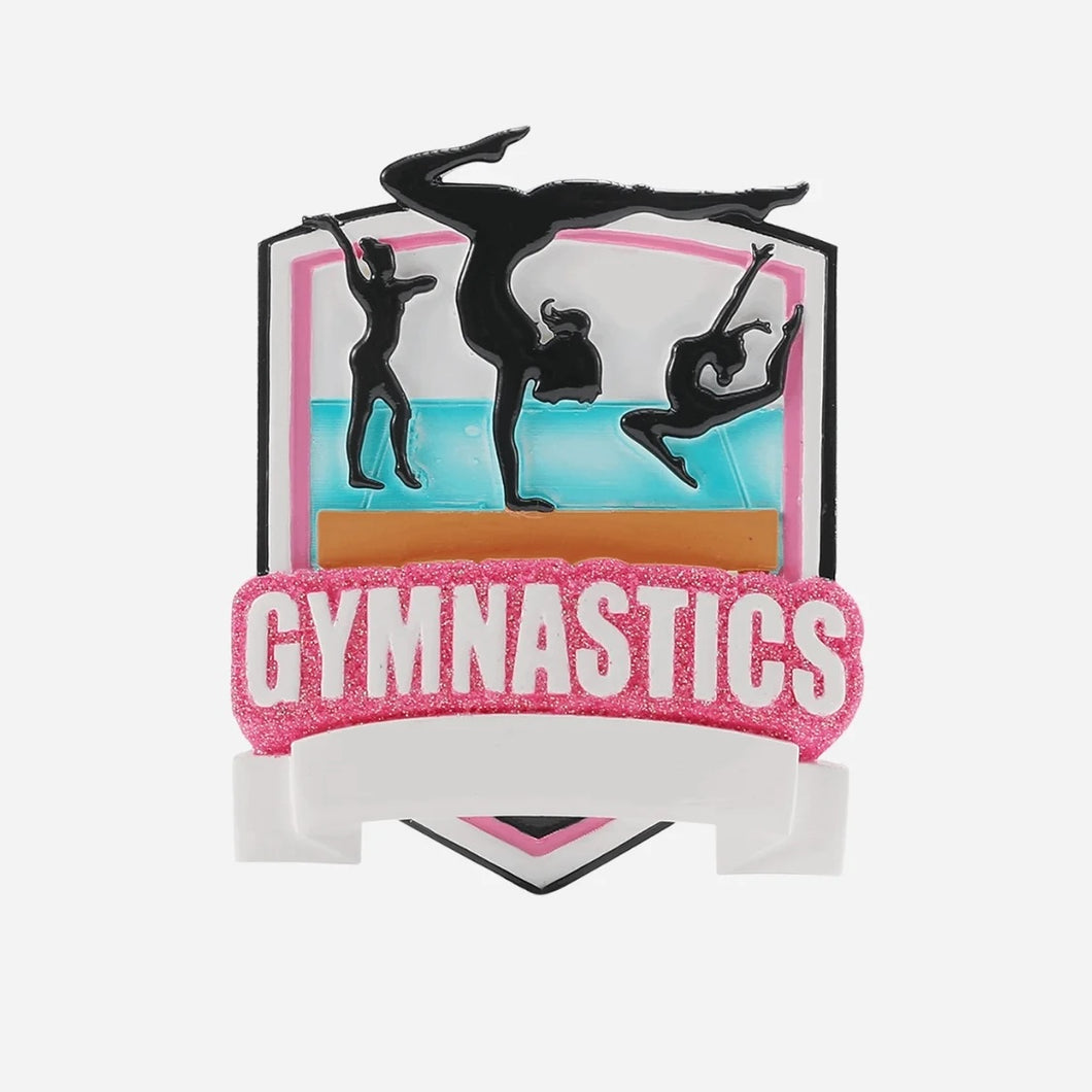 Gymnastics Personalized Christmas Ornament Shield