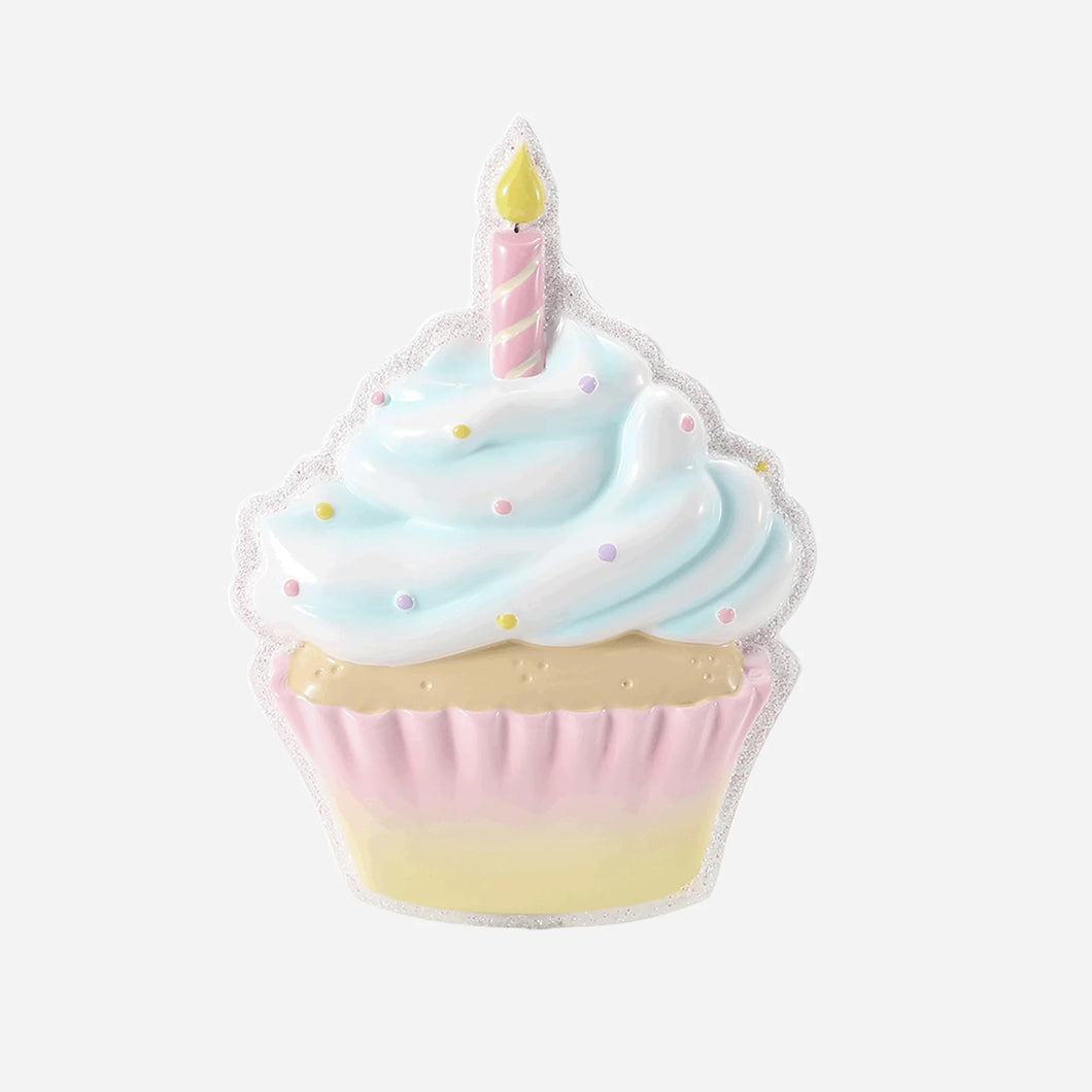 Happy Birthday First Birthday Cupcake Celebration Personalized Christmas Ornament