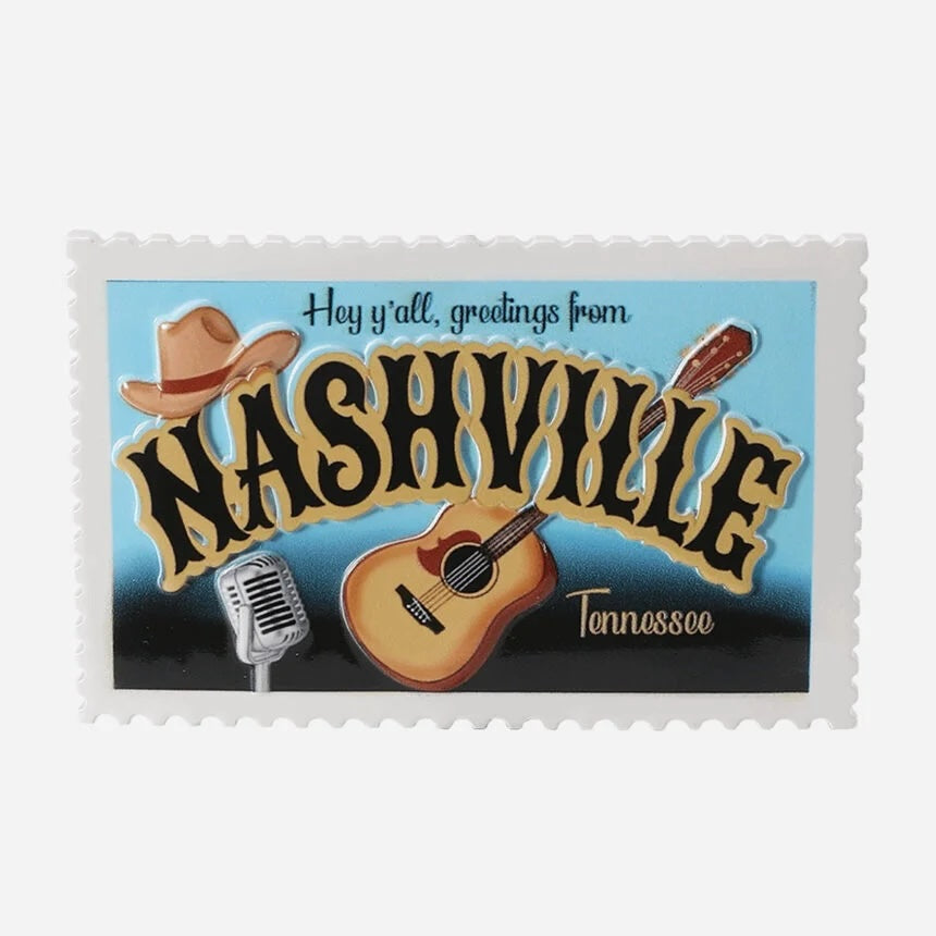 Hey Y'all, Greetings From Nashville, Tennessee Personalized Postcard Christmas Ornament