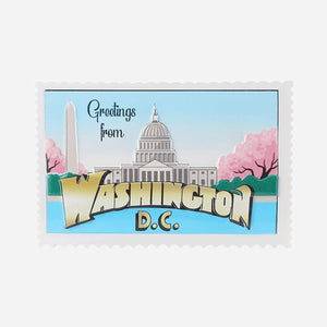 Greetings From Washington, DC with White House and Cherry Blossoms Personalized Postcard Christmas Ornament