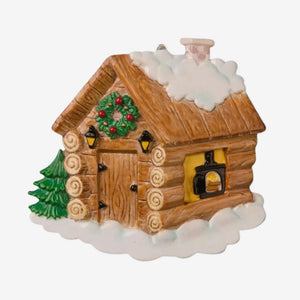 Log Cabin Personalized Christmas Ornament