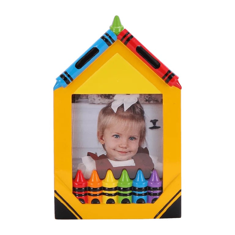 Crayon Crayola Preschool/Kindergarten Picture Frame Personalized Christmas Ornament
