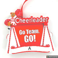 Red Cheerleader Personalized Picture Frame Christmas Ornament