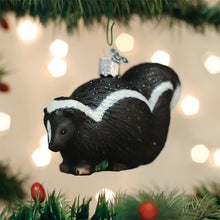 Load image into Gallery viewer, Old World Skunk Black with White Stripe Christmas Ornament
