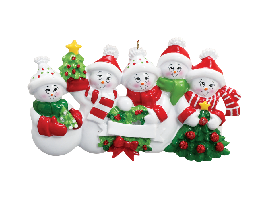 5 Snowmen Ornament