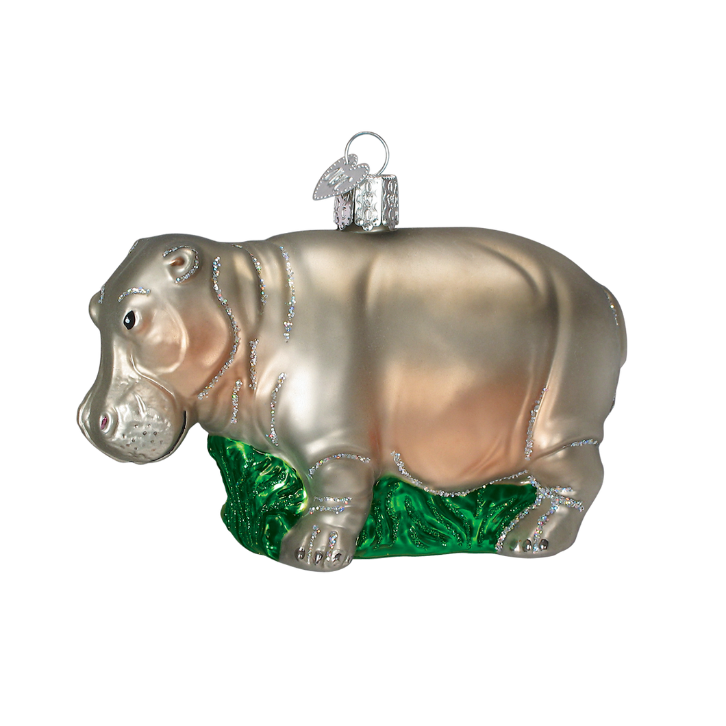 Old World Hippopotamus Christmas Ornament