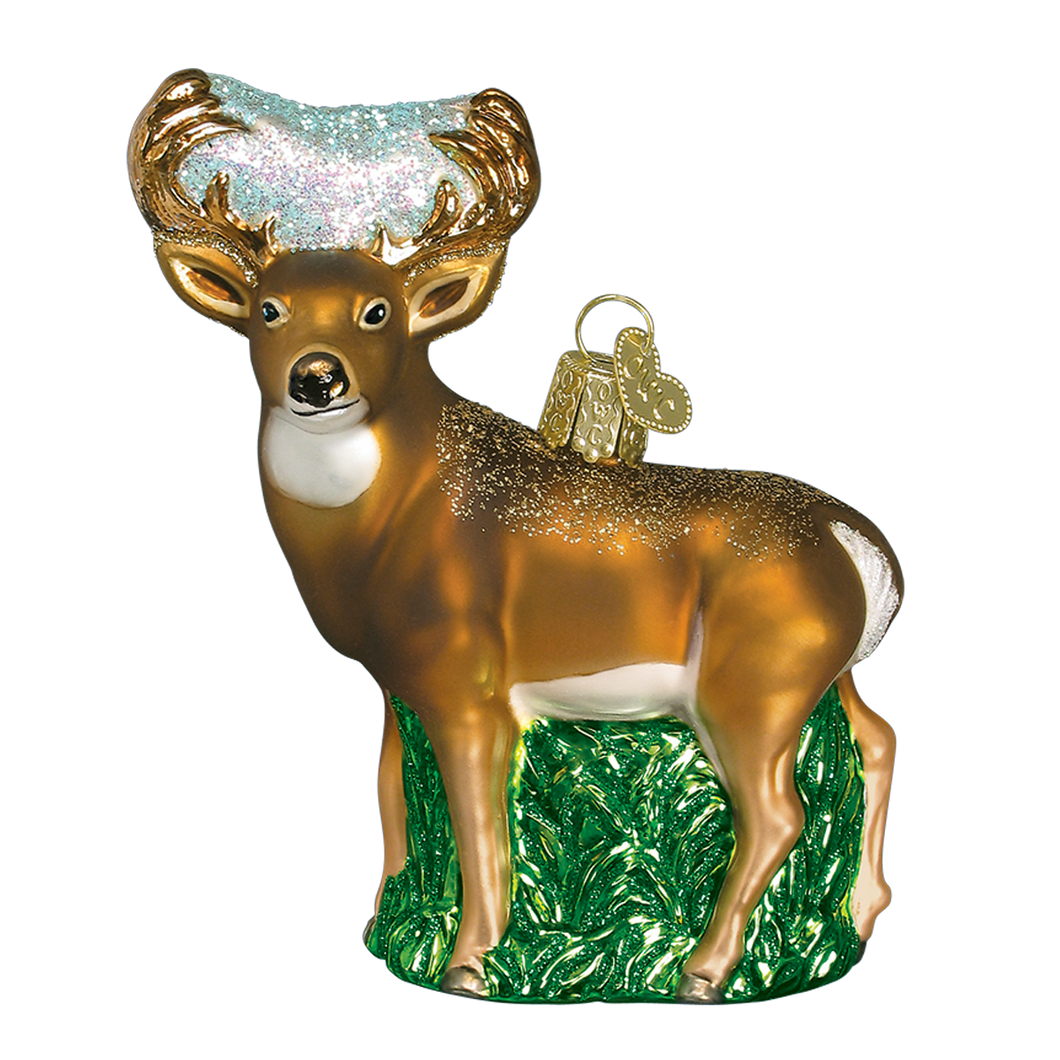 Old World Whitetail Deer Christmas Ornament