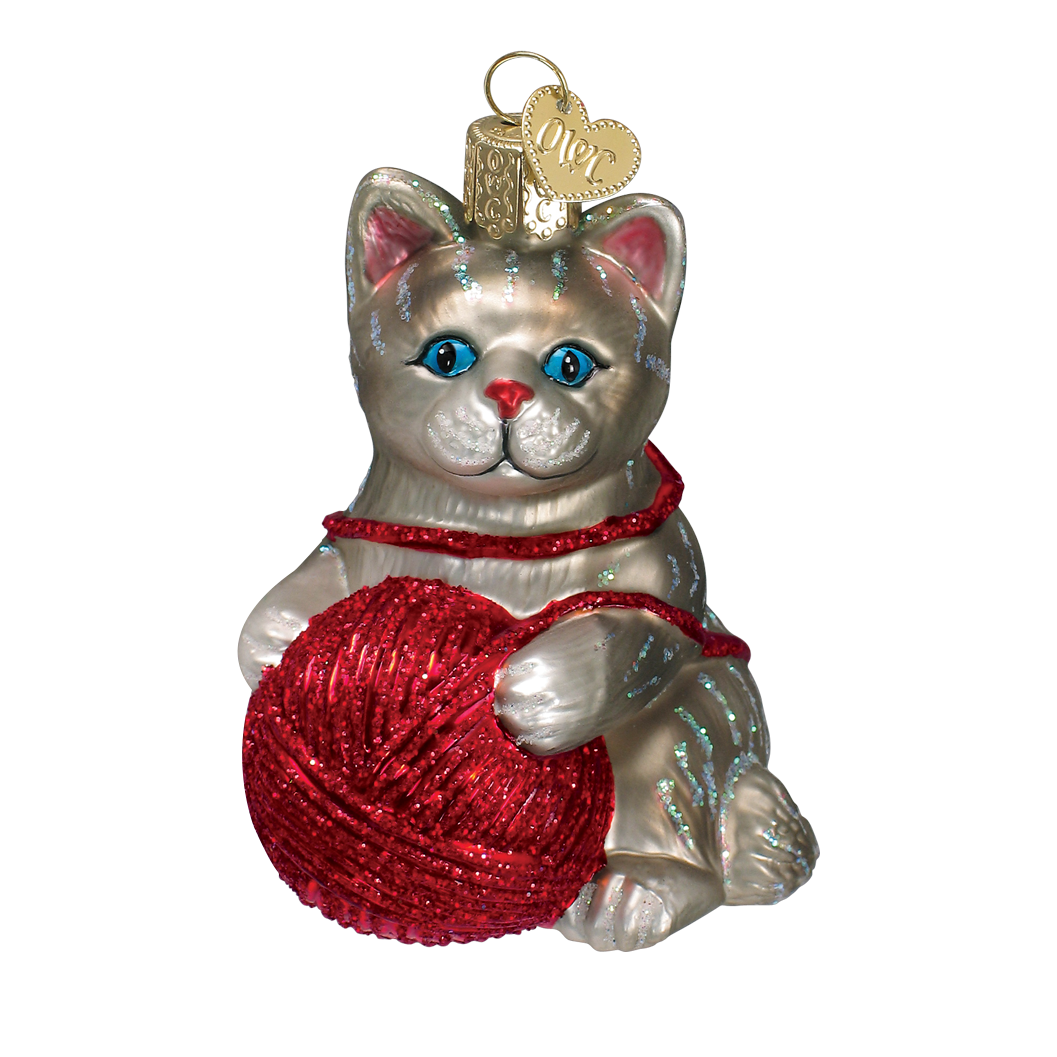 Old World Playful Kitten Christmas Ornament