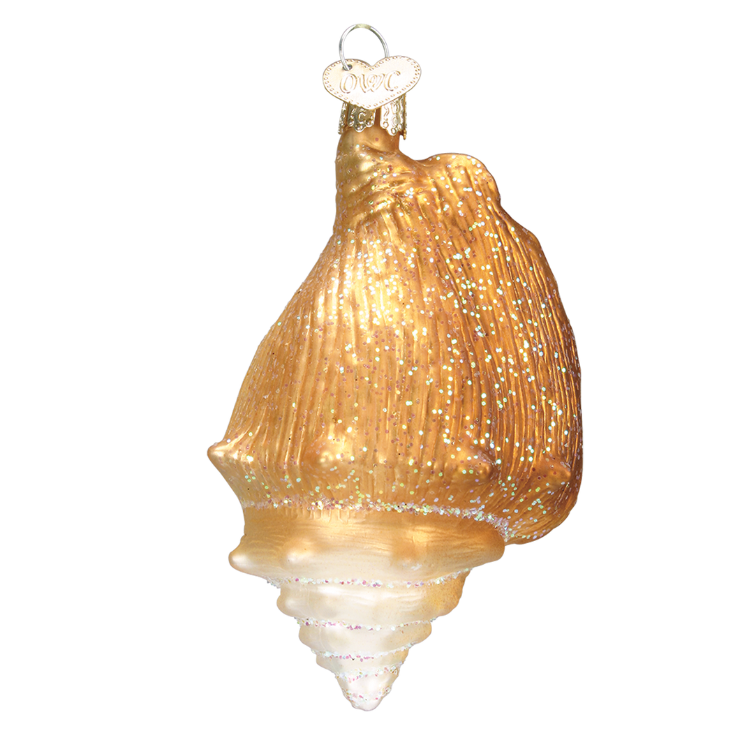 Old World Golden Seashell Christmas Ornament