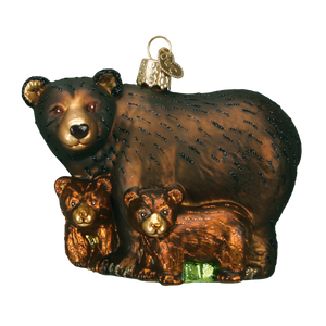 Old World Bear with Cubs Christmas Ornament