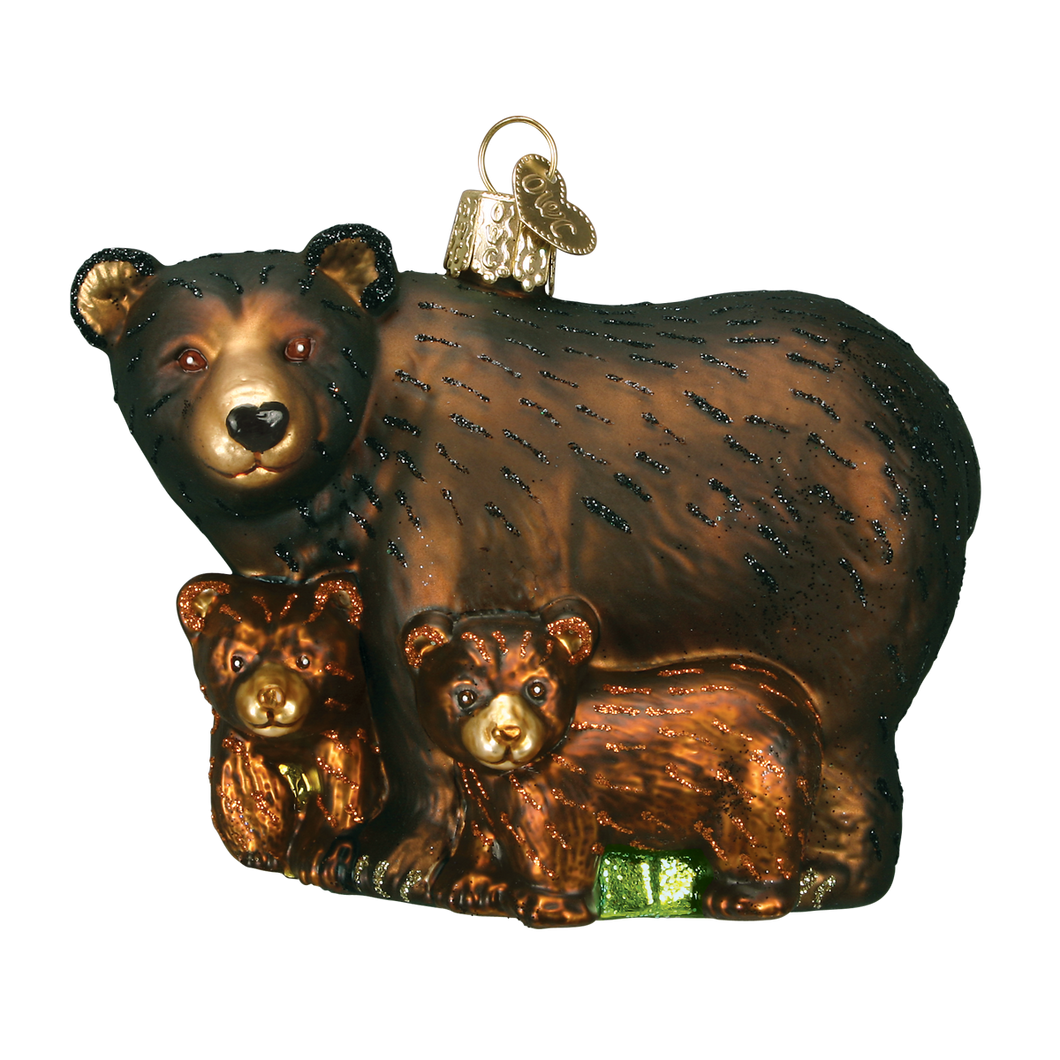 Old World Bear with Cubs Christmas Ornament