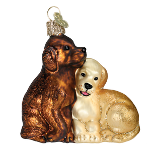 Old World Puppy Love Christmas Ornament