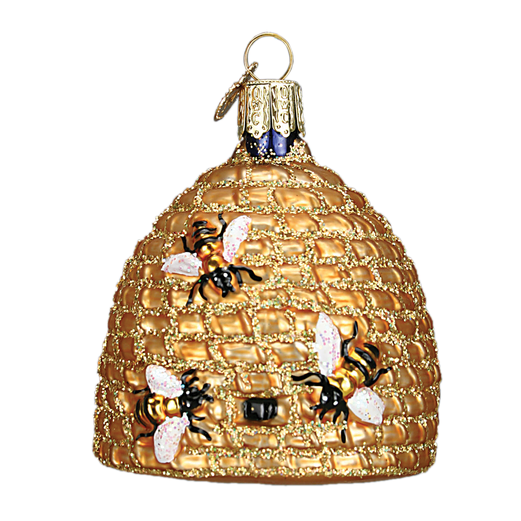 Old World Bee Skep Christmas Ornament
