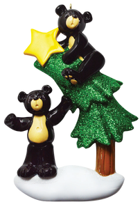 Black Bear Couple with Tree