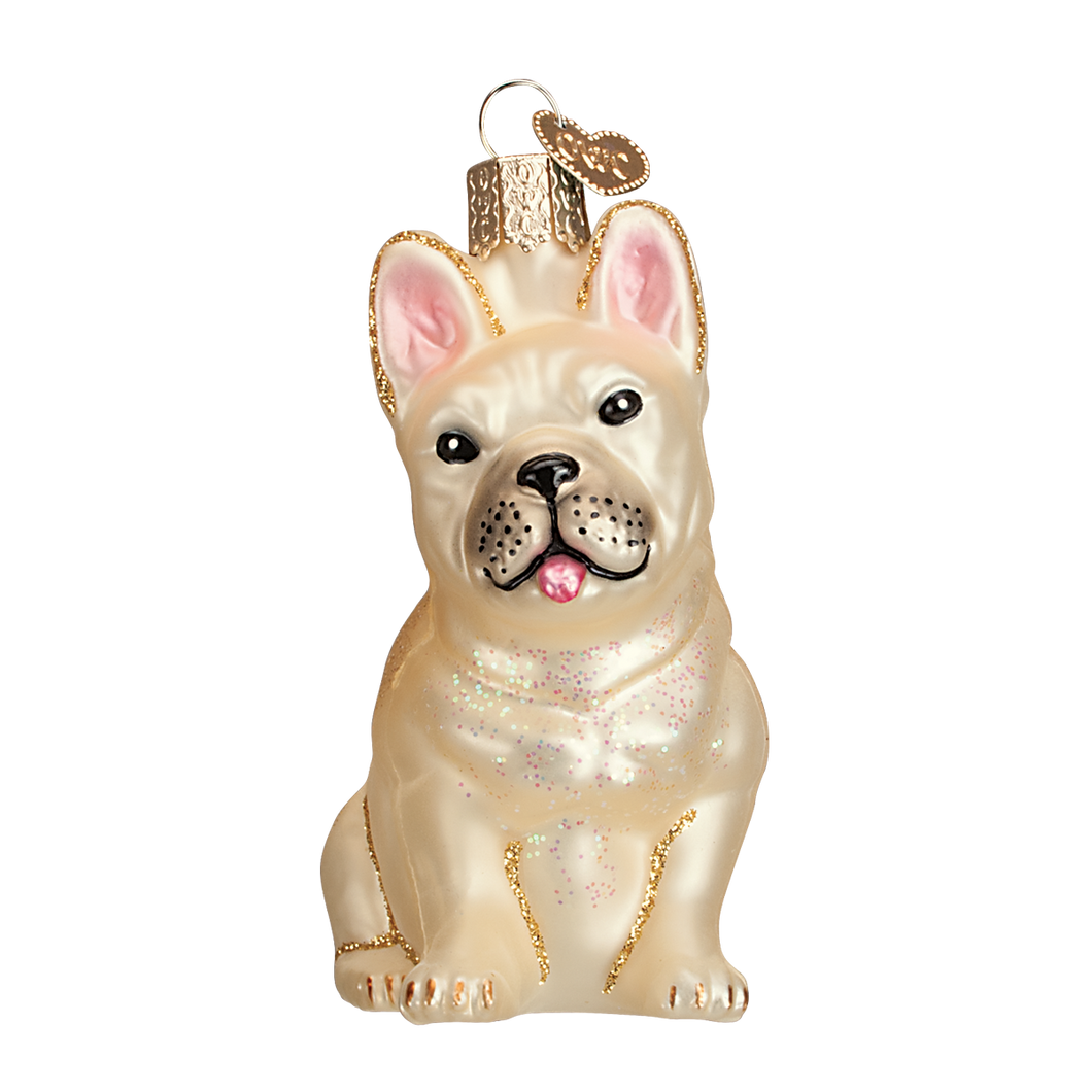 Old World French Bulldog Christmas Ornament