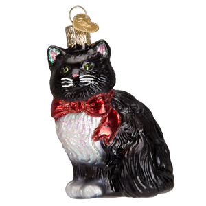 Old World Tuxedo Kitty Christmas Ornament