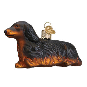 Old World Long-haired Dachshund Christmas Ornament