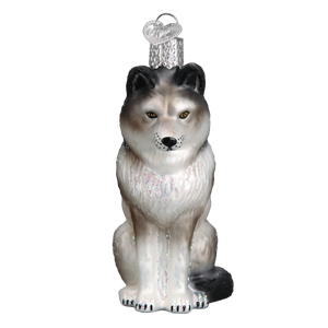 Old World Sitting Wolf Christmas Ornament