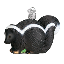 Load image into Gallery viewer, Old World Skunk Black with White Stripe Christmas Ornament
