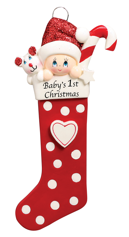 Baby 1st Christmas Red Stocking