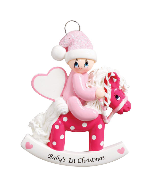 Baby Girl Rocking Horse Ornament