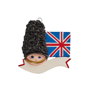 English Bobby Great Britain Flag London Personalize Christmas Ornament