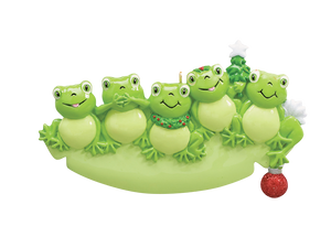 Frog Family of 5 Ornament