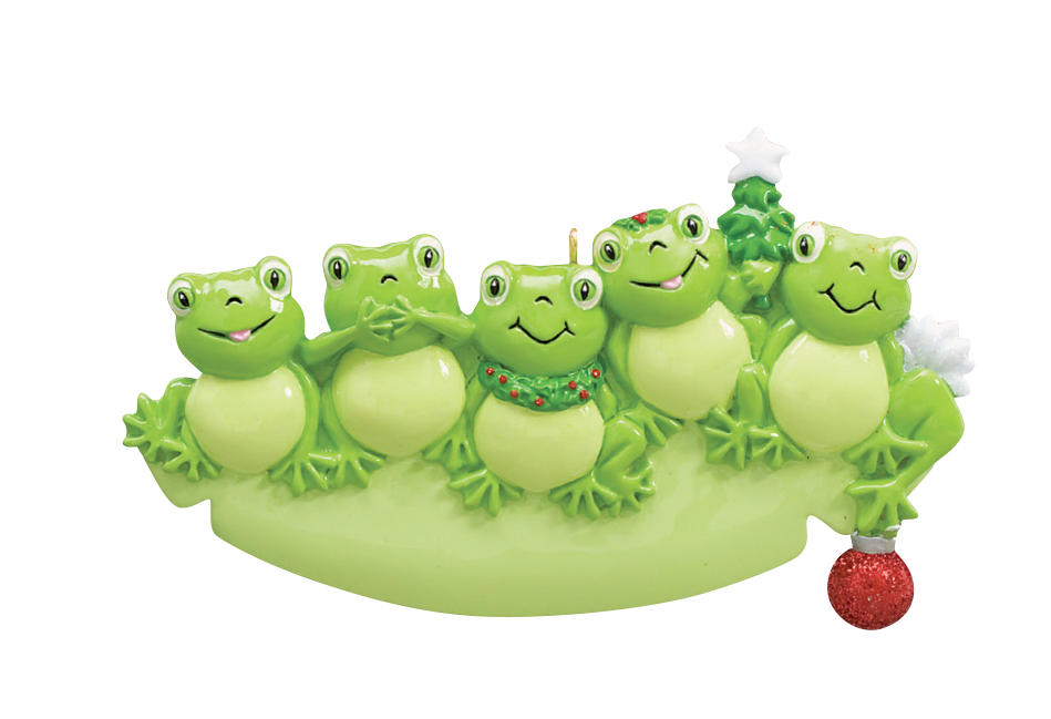 Frog Family of 5 Ornament
