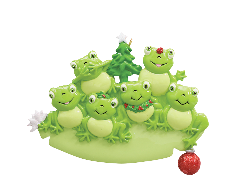 Frog Family of 6 Ornament