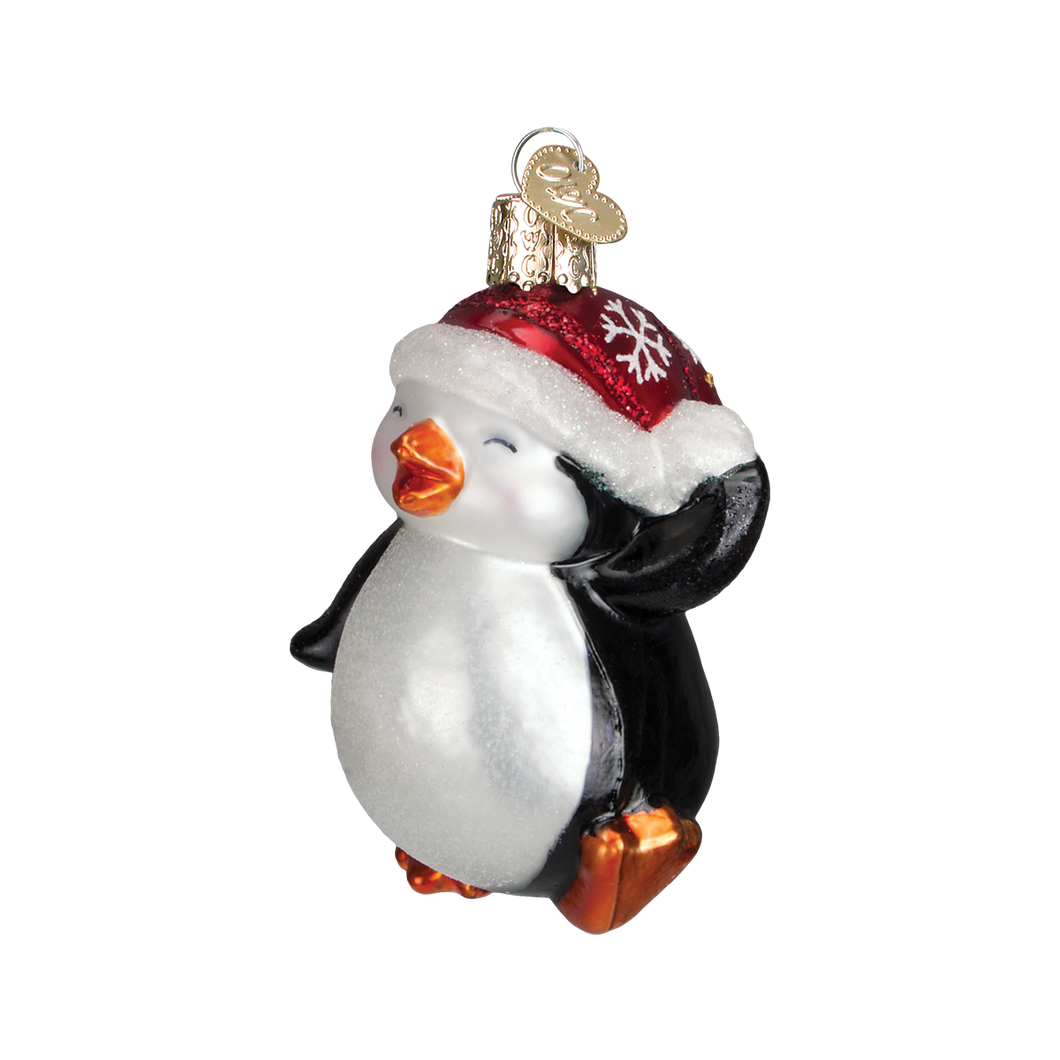 Old World Glass Dancing Penguin Christmas Ornament
