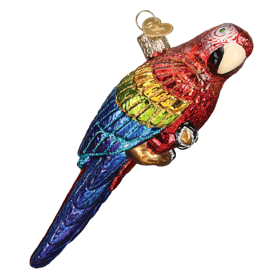 Old World Tropical Parrot Christmas Ornament