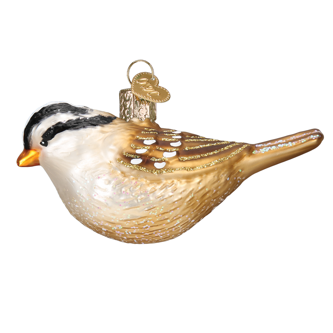 White Crowned Sparrow Christmas Ornament