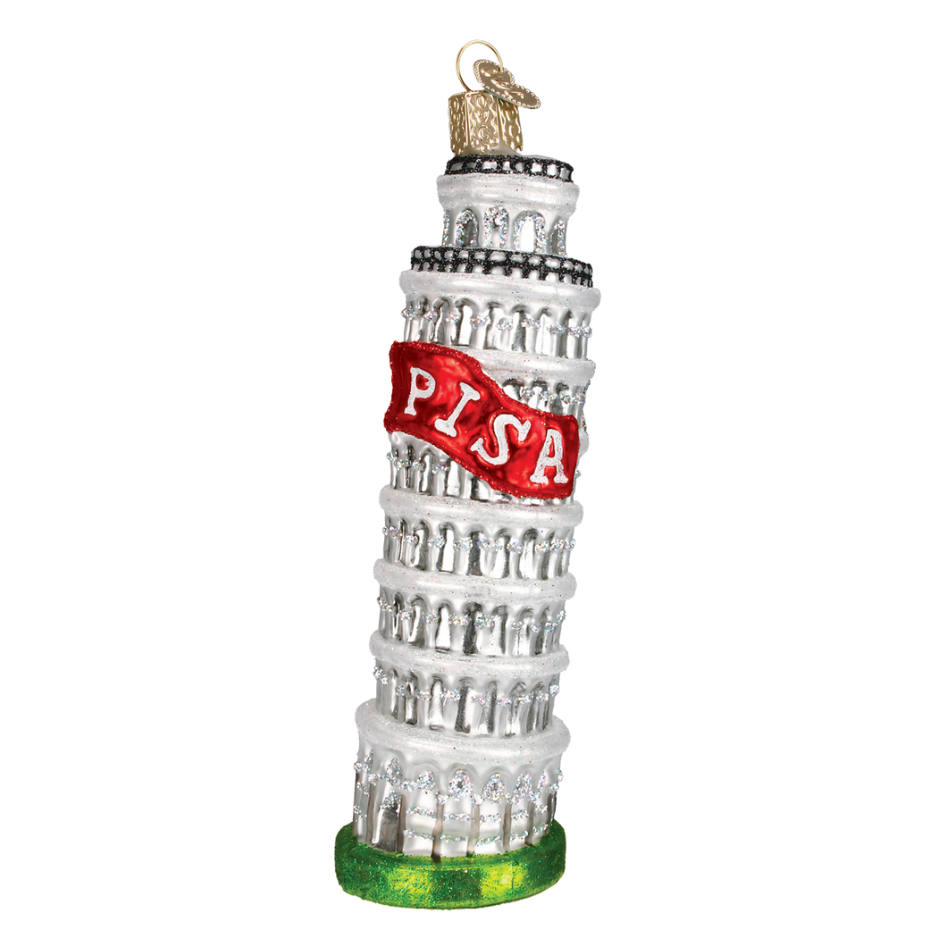 Old World Leaning Tower of Pisa Christmas Ornament